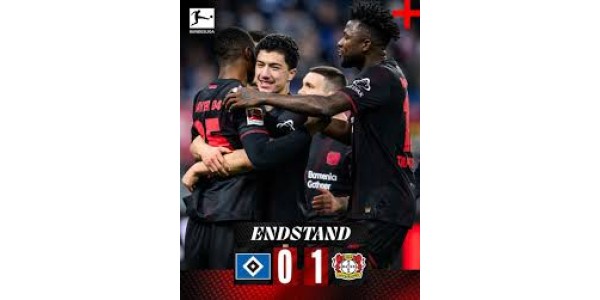 Le Bayer Leverkusen s'est imposé 1-0 à l'extérieur face au Hamburger Sportverein.